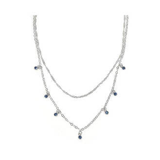 Κολιέ γυναικείο δίσειρο ασημί