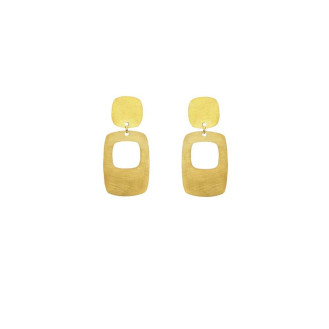 Σκουλαρίκια κρεμαστά τετράγωνα χρυσά